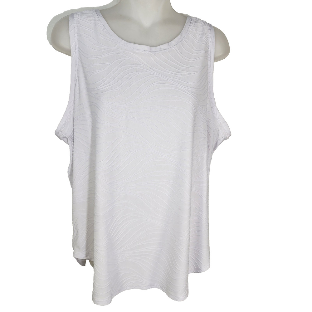 RBX Live Life Active Women's Tank Top Large White Textured Sleeveless Activewear